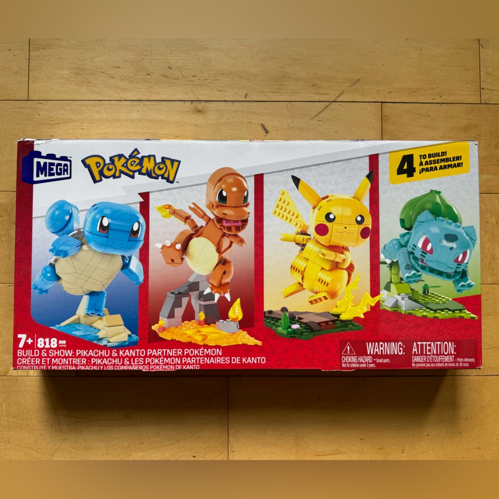 Pokémon Mega Construx Build‎ & Show Bundle Pikachu Charmander Squirtle Bulbasaur